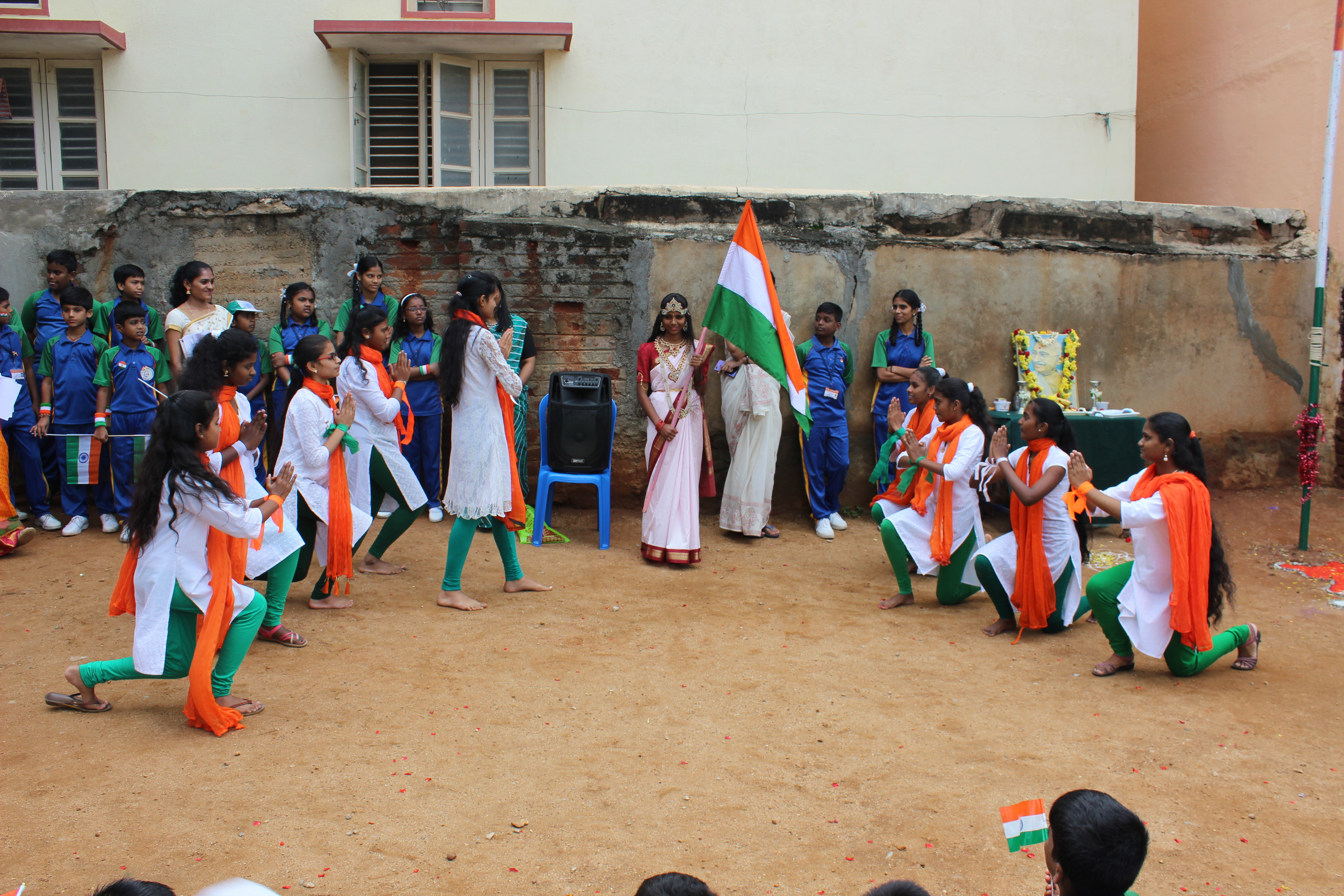Students performing during a school annual day event